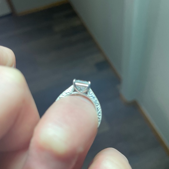 Princess cut genuine moissanite ring GRA certified - Picture 8 of 13